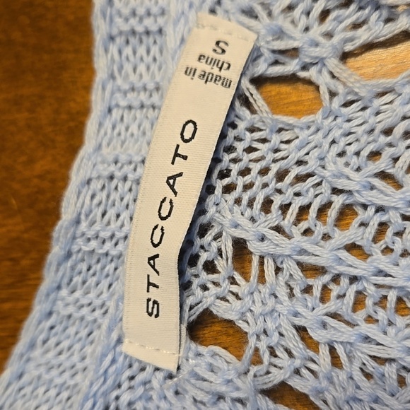 Staccato Light Blue Open Knit Cardigan - Picture 2 of 5